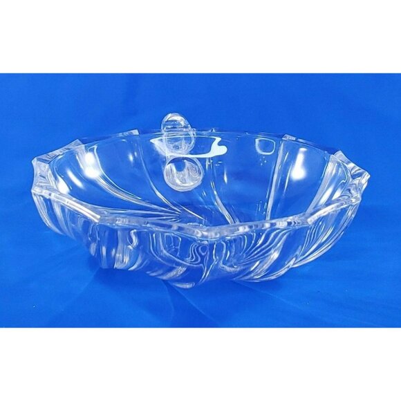 Val St Lambert Royal Swirl Nappy Candy Dish Bowl Belgium Signed - Picture 7 of 7